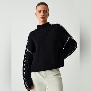 Shift The Focus Oversized Mock Neck Sweater|commense